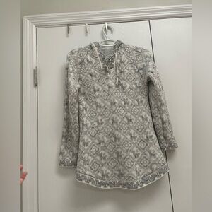 alpaca print hooded sweater.